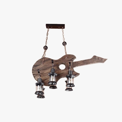 Austin Farmhouse 6 Lantern Guitar Wood/Metal Pendant Light