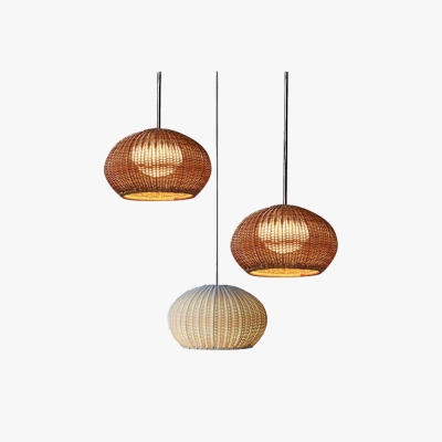 Ritta Modern Lantern Pendant Light, Metal/Acrylic, Beige/Coffee