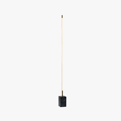 Edge Minimalist Linear Floor Lamp, Black/Gold, Metal/Marble