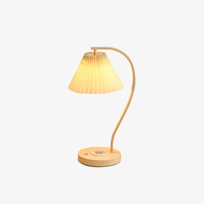 Sano Nordic Curved Ceramic/Fabric Table Lamp, White/Yellow