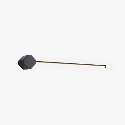 Edge Minimalist Square Linear Metal/Acrylic Wall Lamp, Black/White
