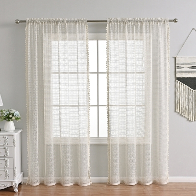 French Sheer Curtain Romantic, Beige, Living Room/Bedroom