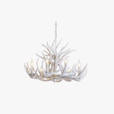 Silva Rustic Antler Metal/Resin Chandelier, White