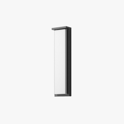 Orr Modern Minimalist Rectangular Metal/Glass Outdoor Wall Lamp, Black