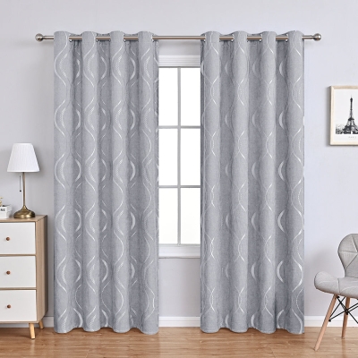 Modern Chenille Eight-Character Flower Thermal Blackout Curtain