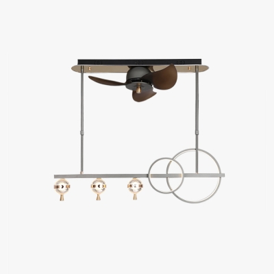 Madina Ceiling Fan with Light, Aluminium & Metal，43''