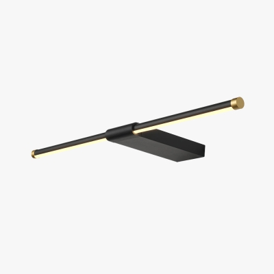 Edge Minimalist Linear Mirror Front Metal Wall Lamp, Black/Gold