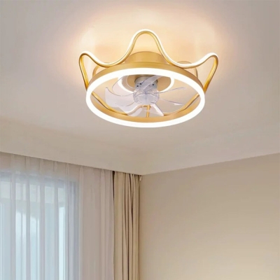 Kelley Crown Flush Mount Ceiling Fan with Light, 19.7''