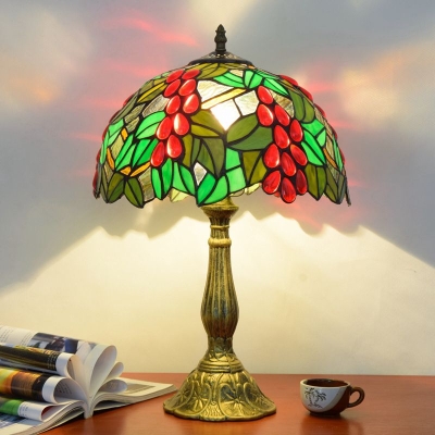 Alessio Mid Century Dome Shade Glass Table Lamp, Multicolor