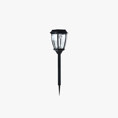 Pena Vintage Lantern Solar Outdoor Path Light, Black/Bronze