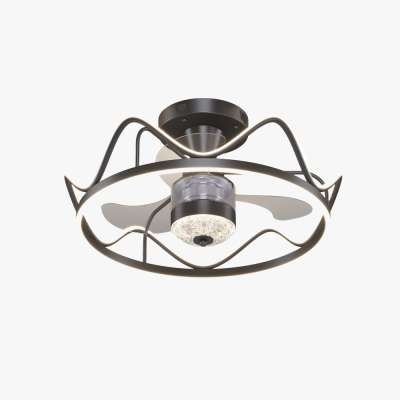 Kelley Gold & Black Flush Mount Ceiling Fan with Light, 25.5''
