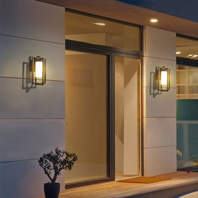 Orr Designer Rectangular Metal Outdoor Wall Lamp, Black