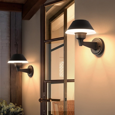 Carins Modern Bowl Metal/Acrylic Outdoor Waterproof Wall Lamp, Black