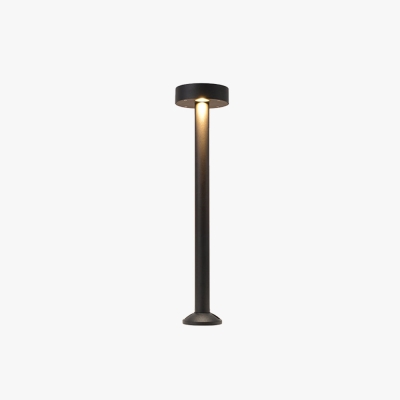 Pena Modern Metal Frisbee Shaped Lampholder Outdoor Path Light, Black