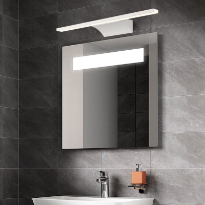 Cooley Minimalist Linear Metal/Acrylic Wall Lamp, Silver, Bathroom