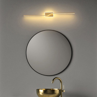 Leigh Luxury Curved Linear Metal Wall Lamp, Gold