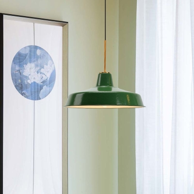 Cairns Vintage Metal Arched Pendant Light, Green