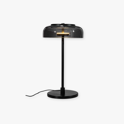 Hailie Modern Umbrella Glass/Metal Table Lamp, Black