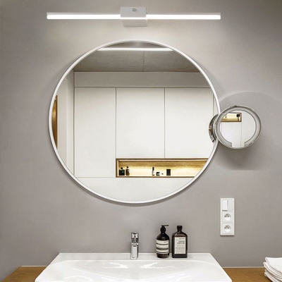 Edge Minimalist Linear Metal Wall Lamp, Black/White, Bathroom