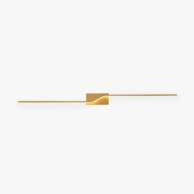 Leigh Luxury Curved Linear Metal Wall Lamp, Gold