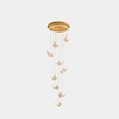Olivia Pendant Light Butterfly Modern Luxury, Metal/Acrylic, Gold, Corridor