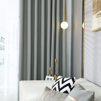 Modern Linen Solid Color Blackout Thermal Insulated Curtains