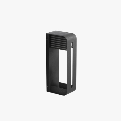 Orr Modern Rectangular Metal/Acrylic Solar Outdoor Plants Pot Holder Wall Lamp, Black