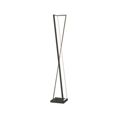 Edge Linear Triangle Floor Lamp, Metal, Black/White