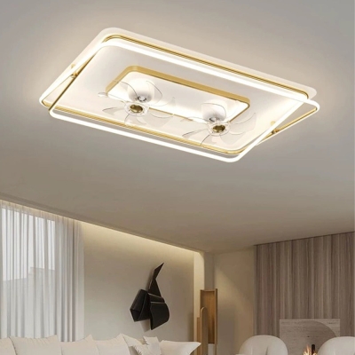 Kelley Gold Flush Mount Ceiling Fan with Light, 5 Style, 19.7''/35.4''/43.3''