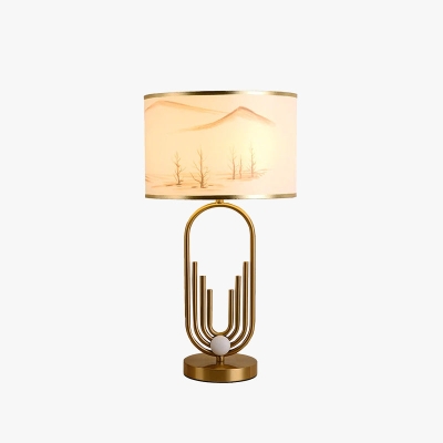 Sano Table/Floor Lamp Landscape, Metal/Fabric, Bedroom