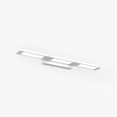 Leigh Modern Rectangular Metal/Acrylic Wall Lamp, White, Bathroom
