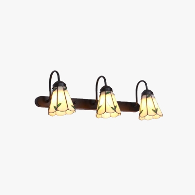 Baxter Vintage Flower Shaped Metal&Glass Bedroom Wall Lamps, Black/White/Blue
