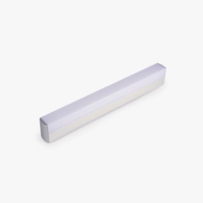 Leigh Modern Rectangular Acrylic Mirror Front Vanity Wall Lamp, White
