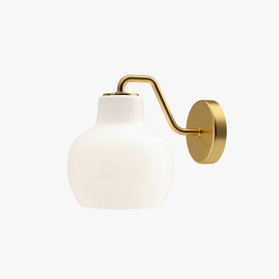 Lily Simple Dome Shape Vanity Wall Lamp, Metal/Glass