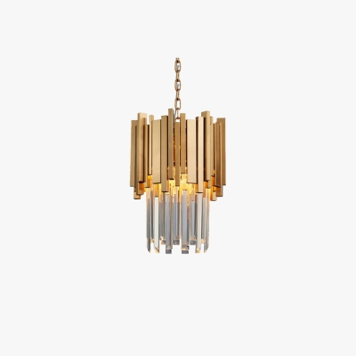 Kristy Modern Crystal Pendant Light, Gold & Chrome
