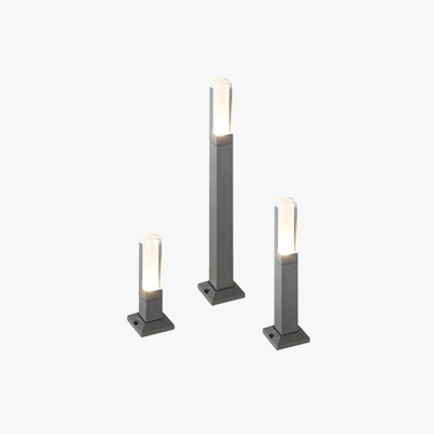 Pena Modern Rectangular Column Solar Outdoor Path Light, Black