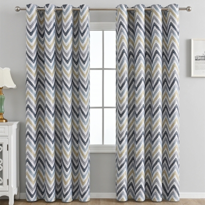 Modern Geometric Simple Pinstripe Pattern Thermal Blackout Curtain
