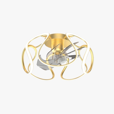 Lacey Gold Flush Mount Ceiling Fan with Light, 20''