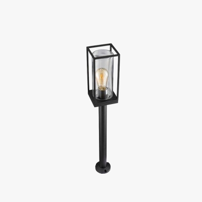 Pena Modern Metal Columnar Outdoor Path Light, Black