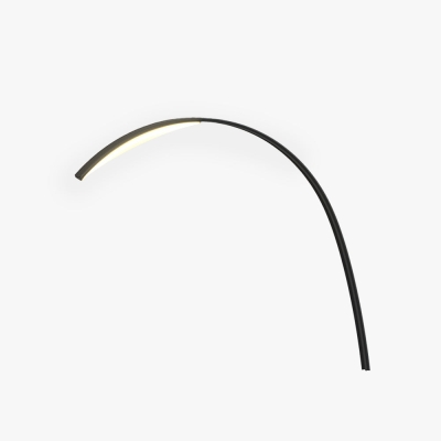 Orr Minimalist Arc Acrylic/Metal Ground Lamp, Black, Pool