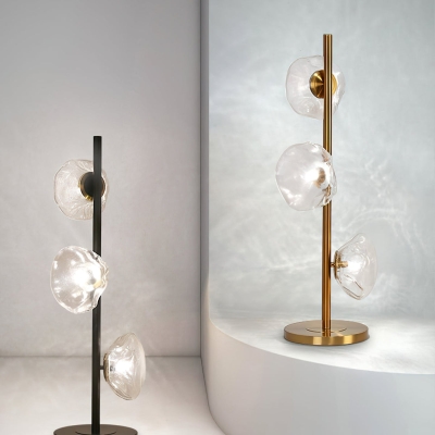 Byres Designer Irregular Metal/Ceramic Table Lamp, Gold/Clear/Gray/Black