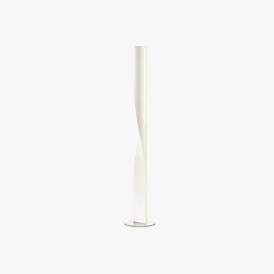 Edge Modern Minimalist Twisted Cylinder Metal Floor Lamp, White/Red/Grey/Gold