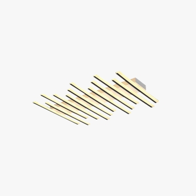 Quinn Flush Mount Ceiling Light Linear Modern, Metal, Black, Living Room