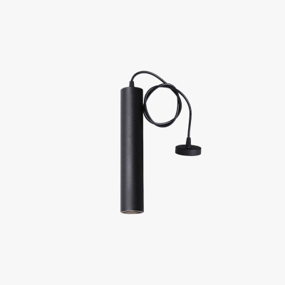 Edge Modern Cylinder Shape Linear Pendant Light, Black, Metal