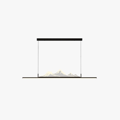 Louise Designer Mountain Shape LED Pendant Light, Black/Gold