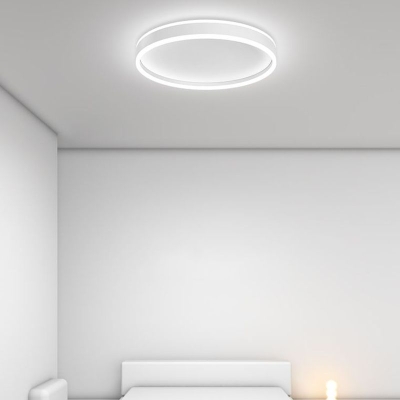 Quinn Modern Round Led Metal Flush Mount Ceiling Light, White/Black