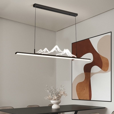 Louise Designer Mountain Shape LED Pendant Light, Black/Gold