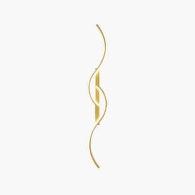Louise Modern Linear Wave Bedroom Wall Lamp, Black/Gold,