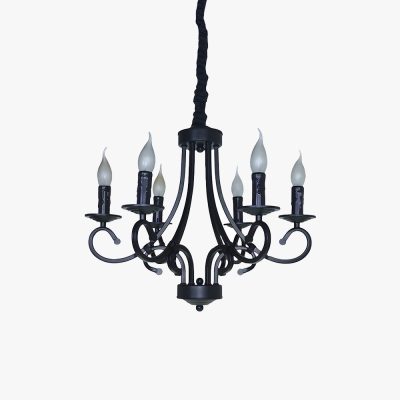 Marilyn Vintage Mental Candle Chandelier, Black