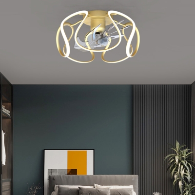 Lacey Gold Flush Mount Ceiling Fan with Light, 20''